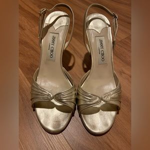 Jimmy Choo gold heels size 38